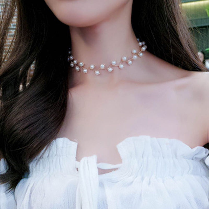 Korean Style High-grade Elegant Pearl Simple Necklaces