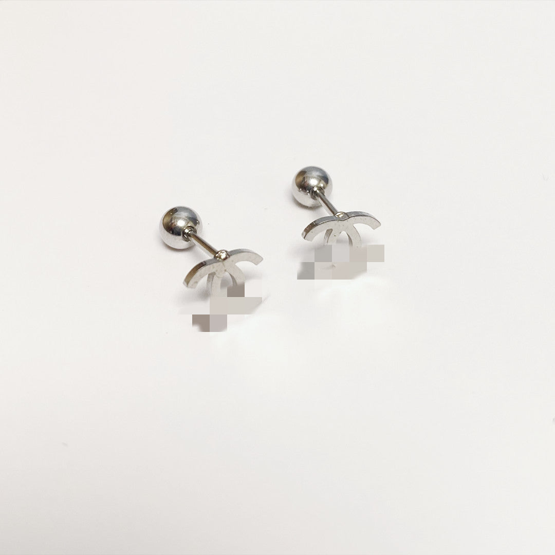 Women's Simple Small Golden Ear Bone Titanium Rings