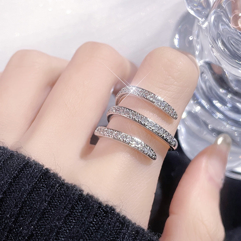 Shiny Refined Zircon Style Light Luxury Rings