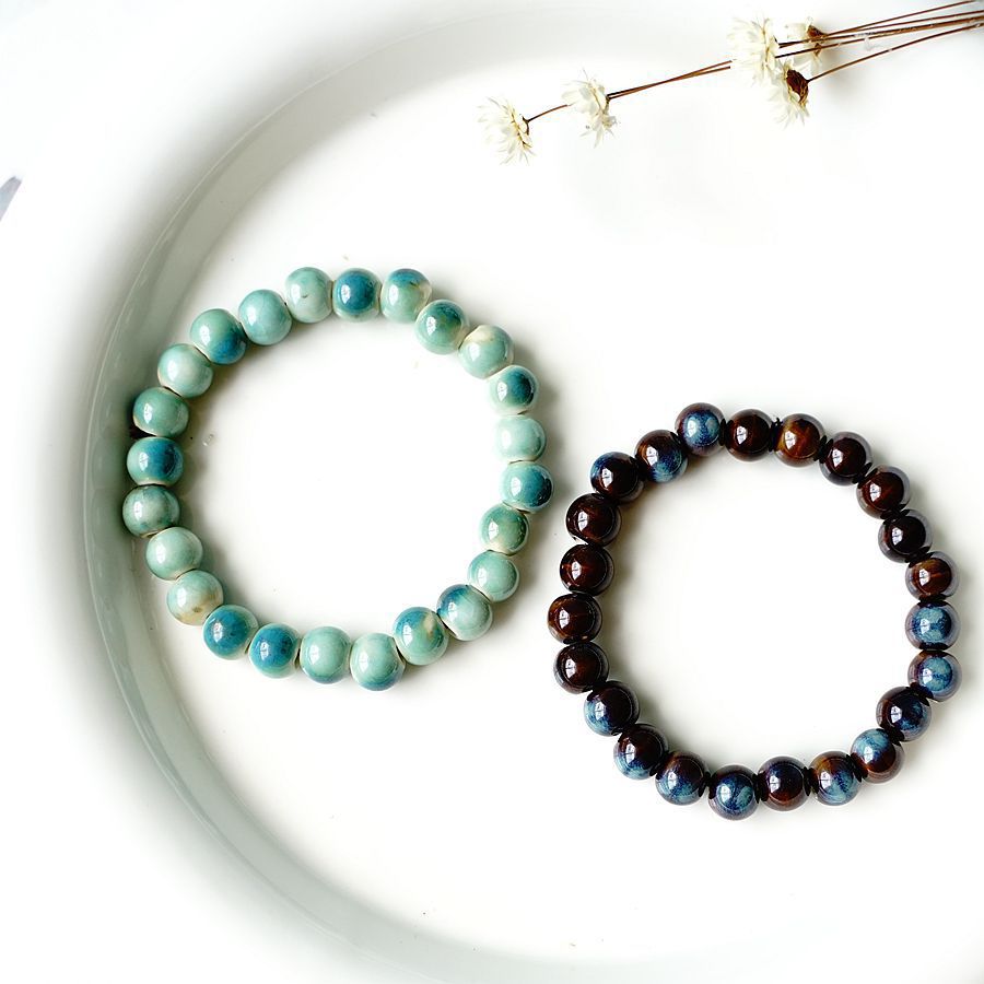Art Pastoral Sweet Gradient Color Beaded Ceramic Bracelets