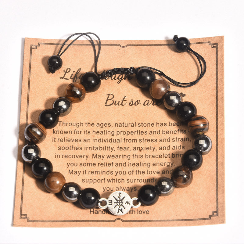 African Turquoise Drawing Stone Yoga Agate Bracelets