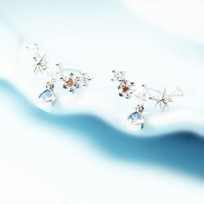 Series Blue Water Drop Clavicle Chain Midsummer Night Necklaces