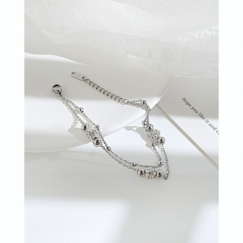 Layer Twin Titanium Steel Simple Fashion Bracelets