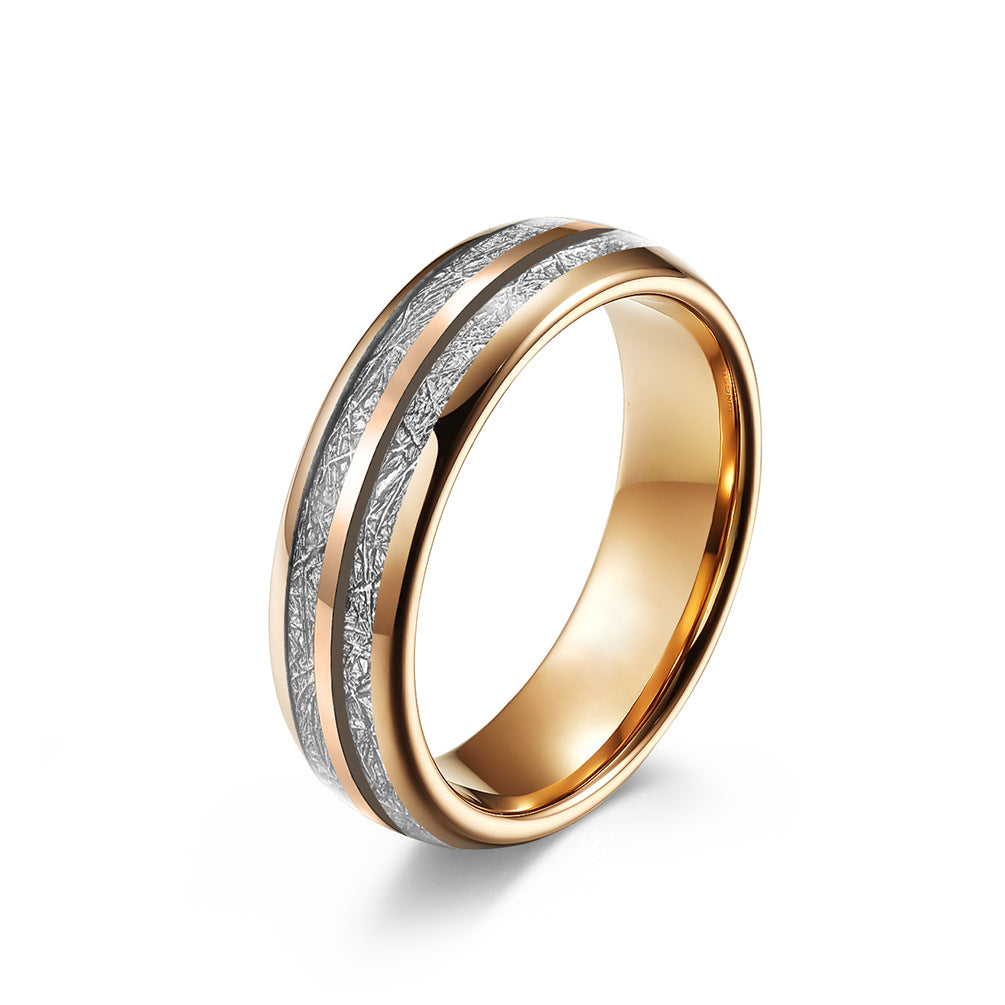 Women's & Men's Double Groove Tungsten Steel Inlaid Ice Silk Rings