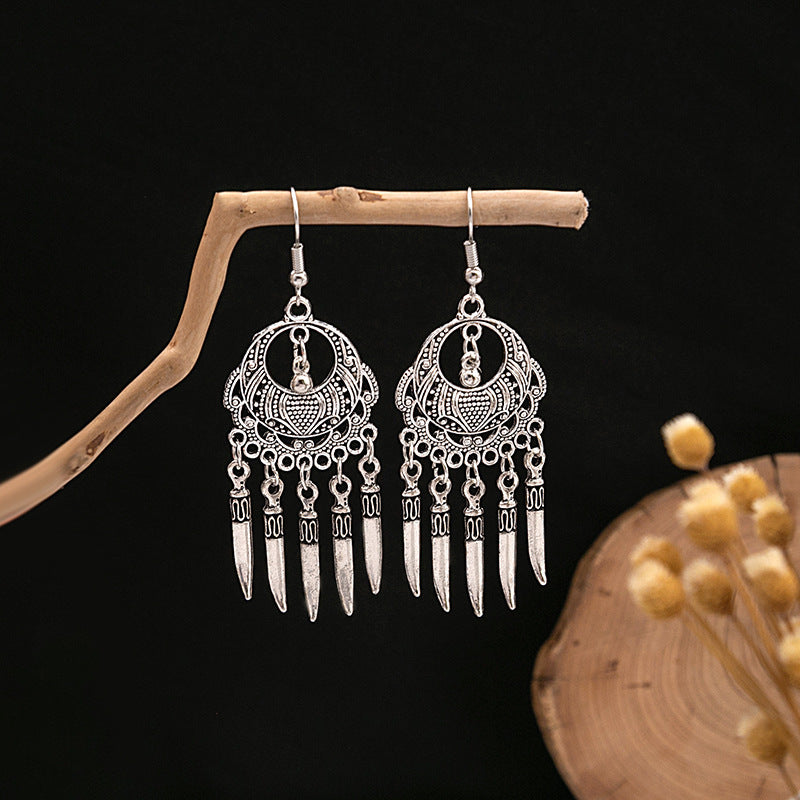 Sier Family Minority Ethnic Style Tourist Attractions Earrings