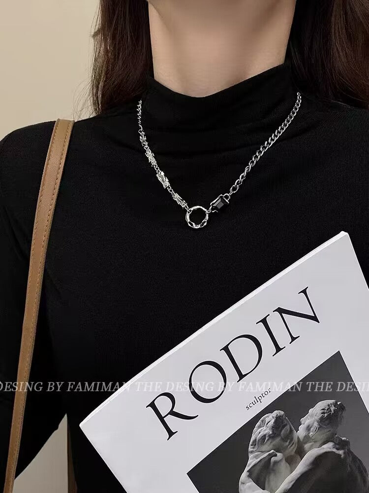Women's Sweater Chain High-grade Long Pearl Titanium Necklaces
