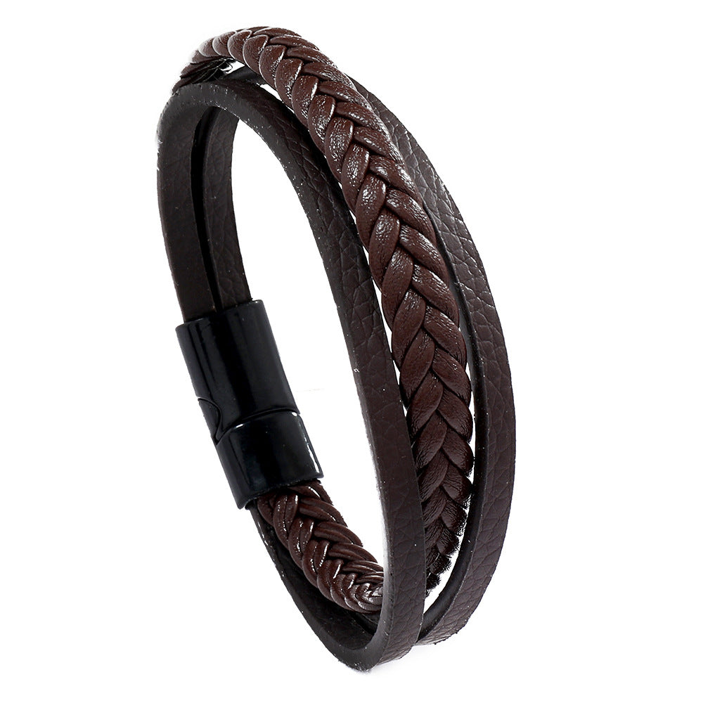 Men's Simple Fashion Woven Leather Rope Vintage Bracelets