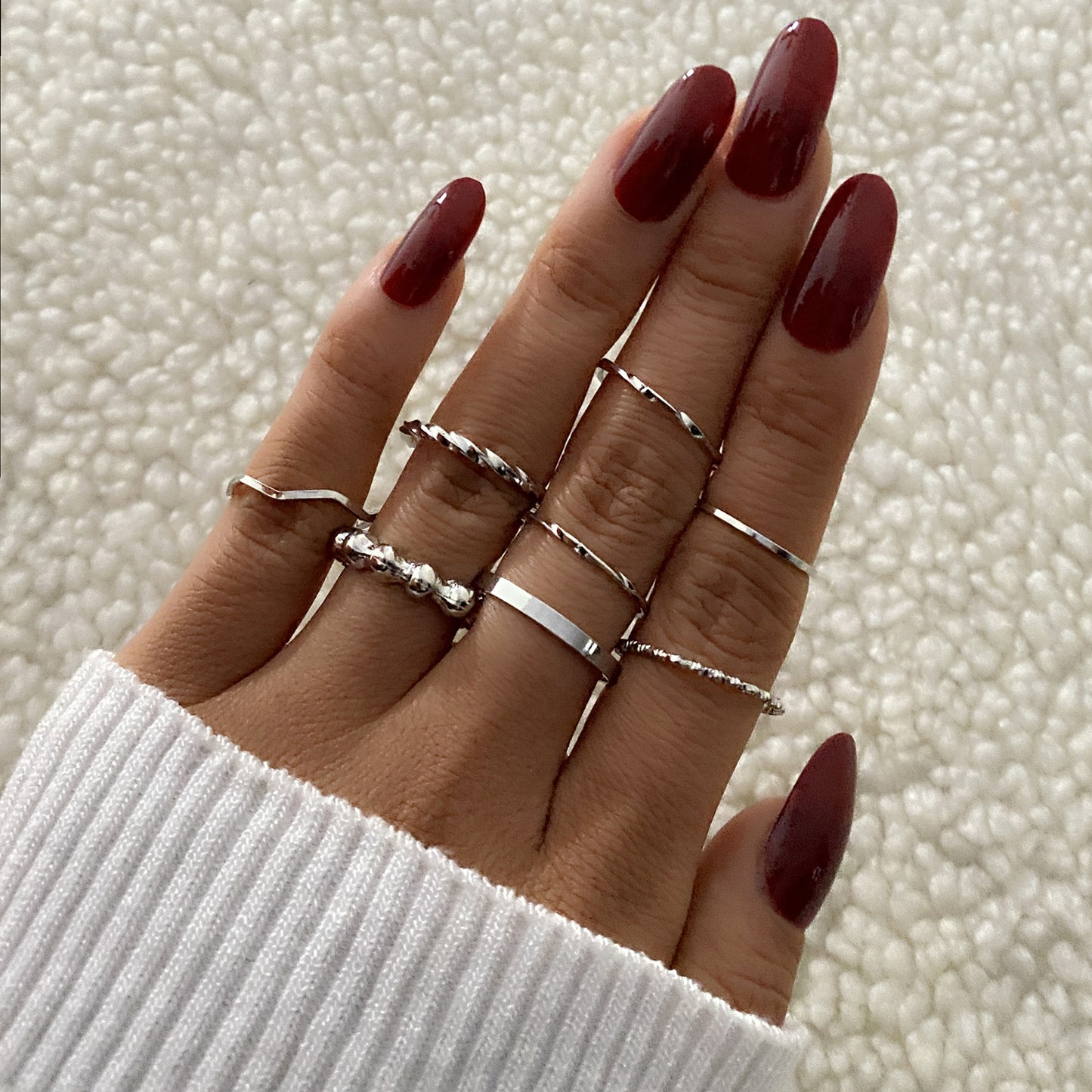 Simple Geometric Irregular High-grade Retro Alloy Rings