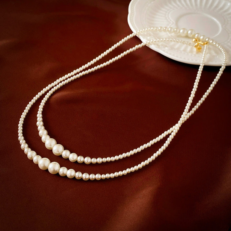 French Style Temperament Geometric Pearl Vintage Fashion High Necklaces