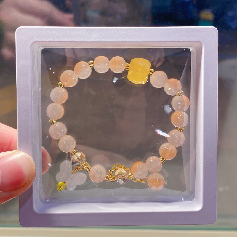 Children's Butterfly String Beads Cute Glaze Niche Bracelets