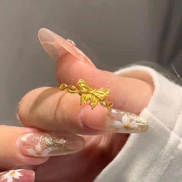 Butterfly Gold-plated Design Light Luxury Open Rings