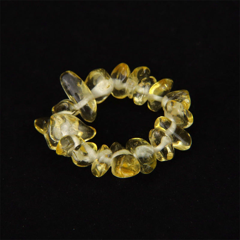Personality Handmade Wear Natural Gravel Elastic Rings