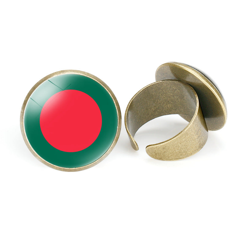 Asian Flags Vintage Open Bahrain Turkey Rings