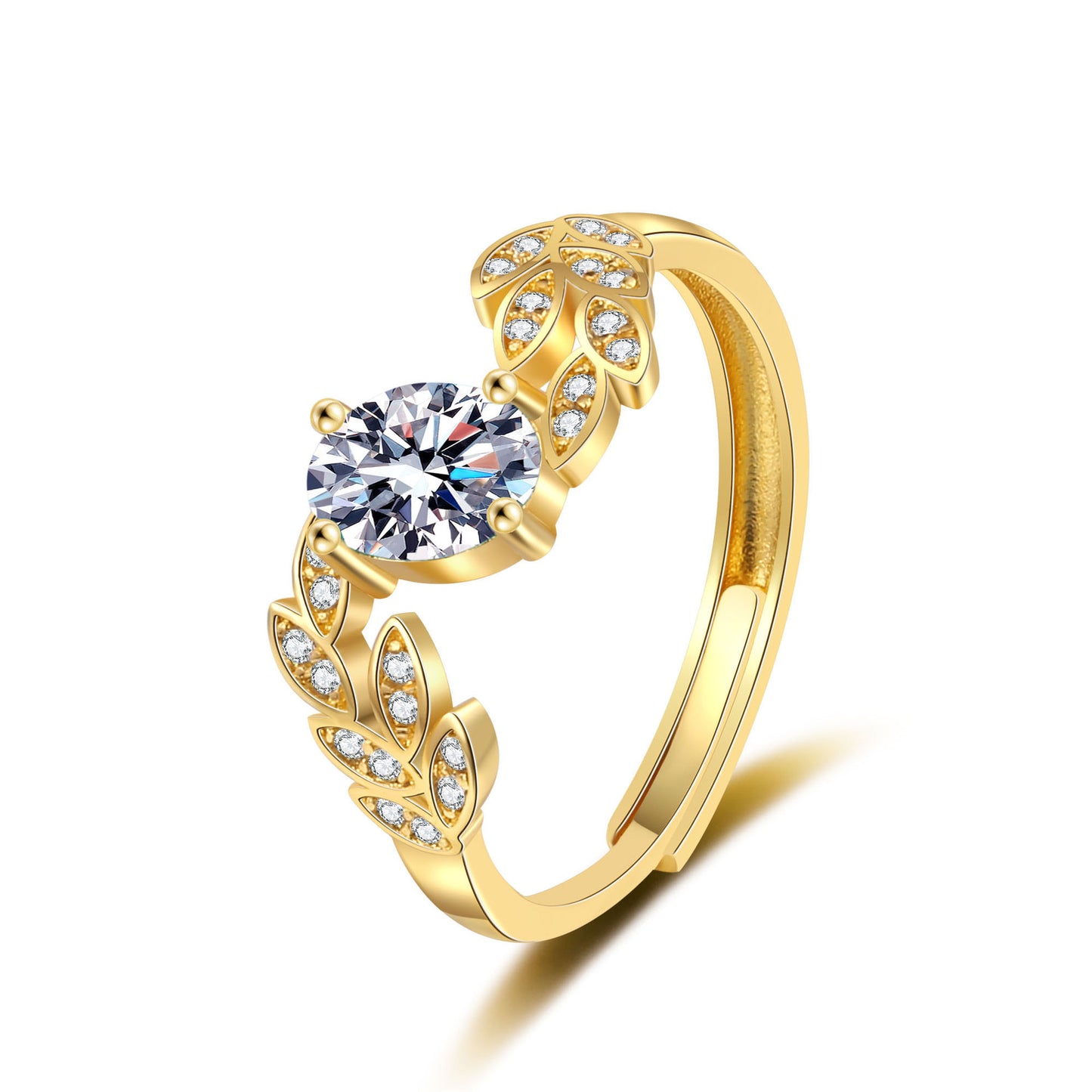 Women's Fashion Leaf Engagement Zircon Personalized Diamond Rings