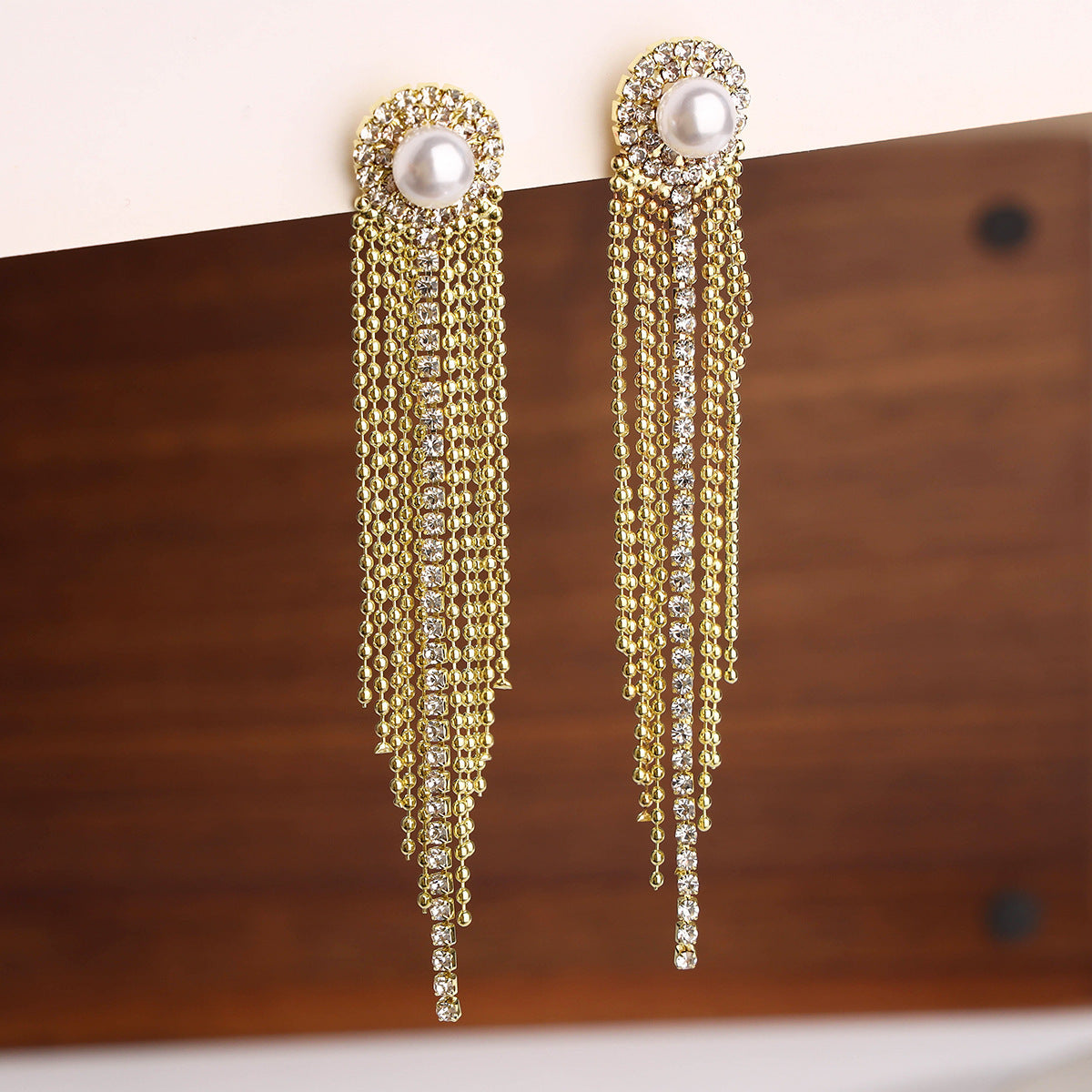 Women's Sier Needle Light Luxury Tassel Banquet Earrings