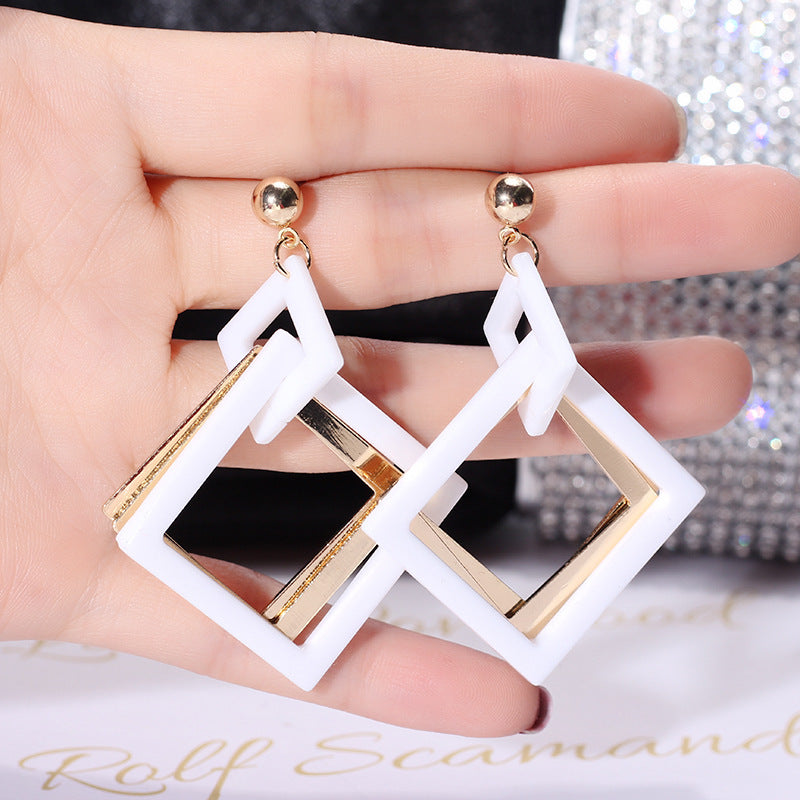 Women's Needle Simple Plaid Geometric Fashion High-grade Earrings