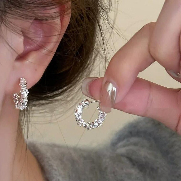 Ear Niche Design Shaped Simple Circle Rings