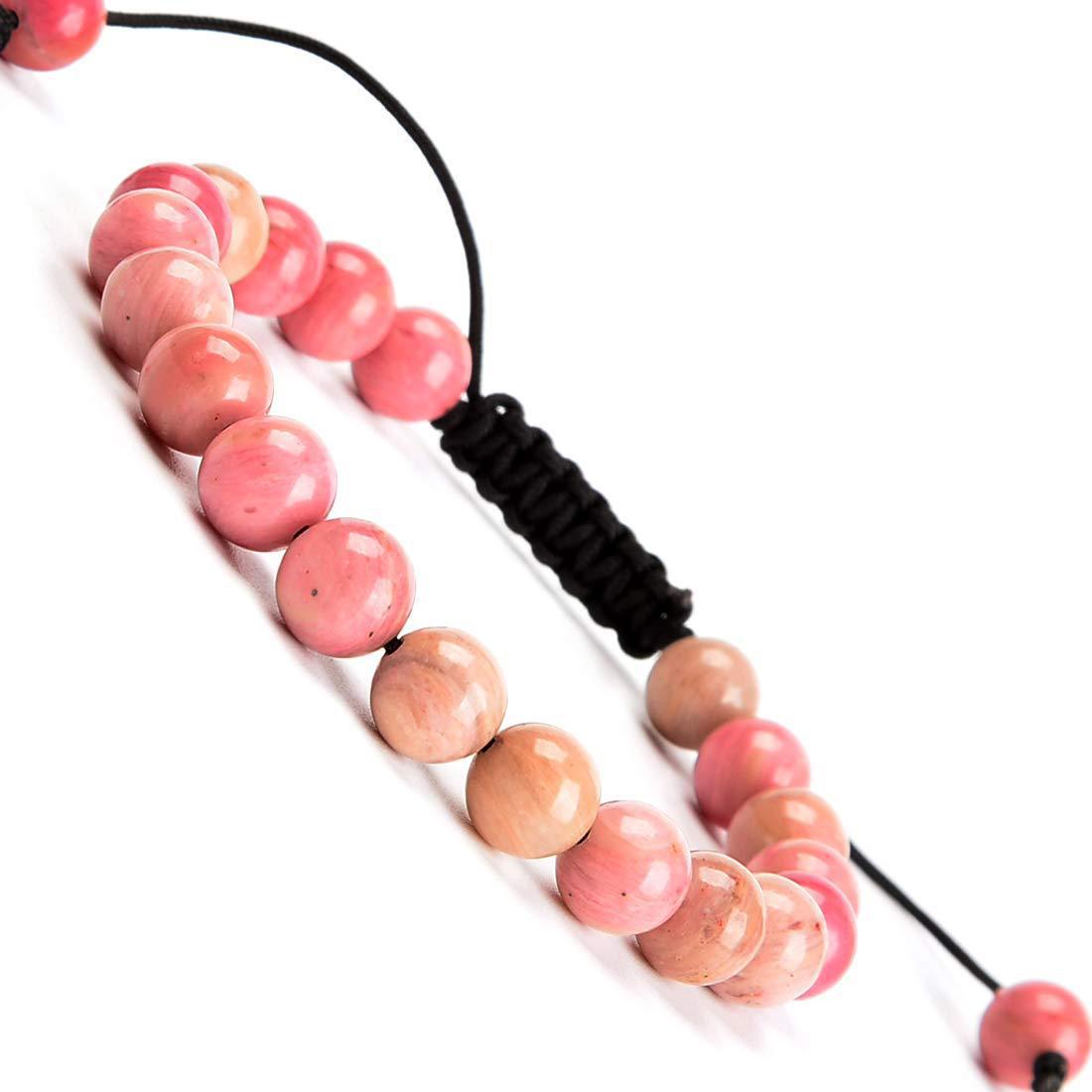 Pink Crystal Woven Natural Agate Stone Bracelets