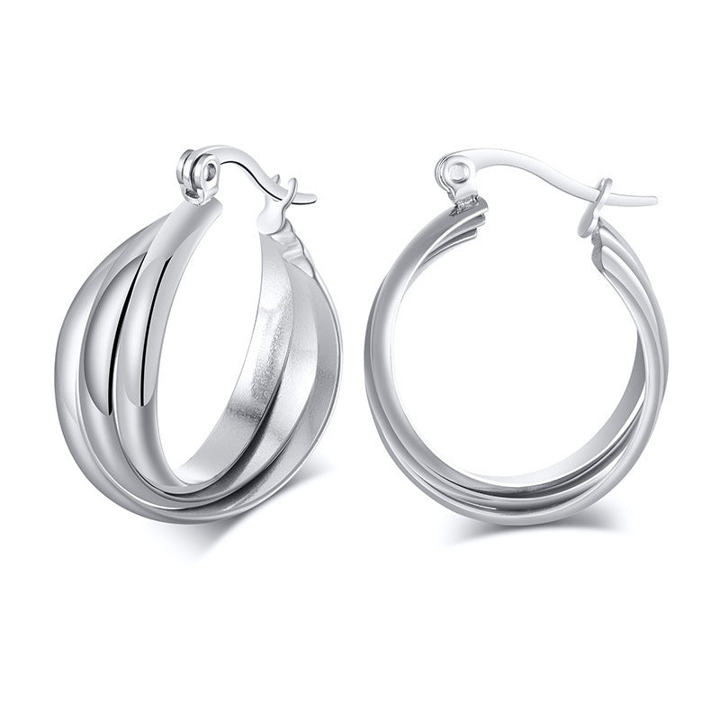 Women's Stainless Steel Niche Bag Fashion Titanium Earrings