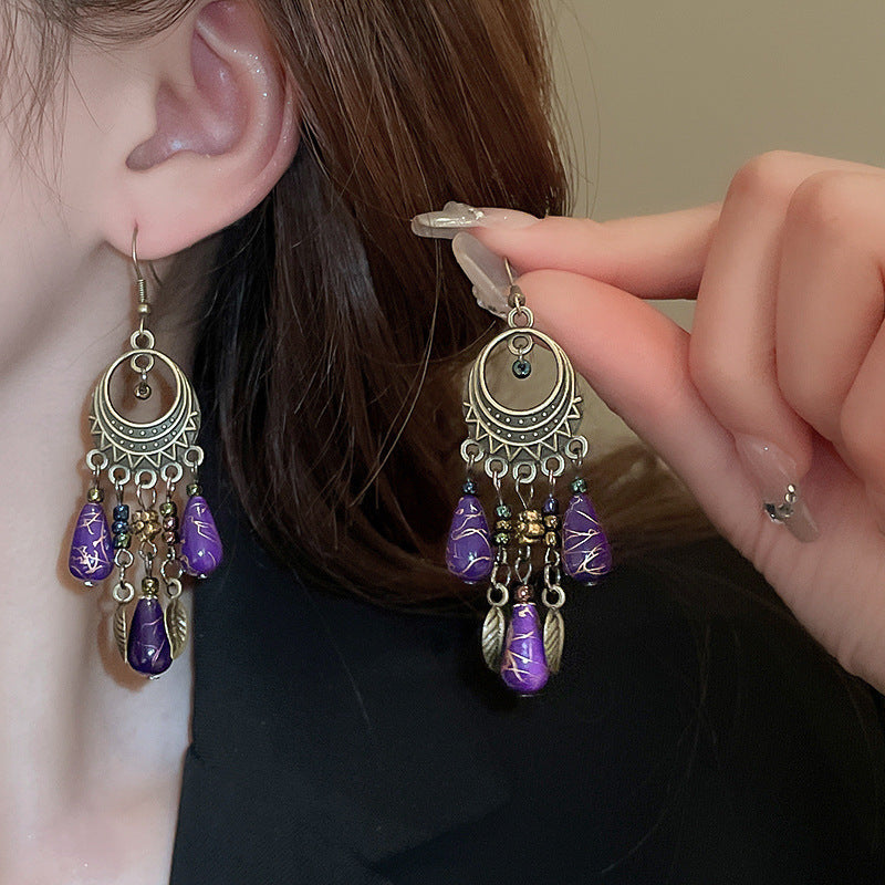 Women's Chinese Style Series Fan Han Clothing Earrings