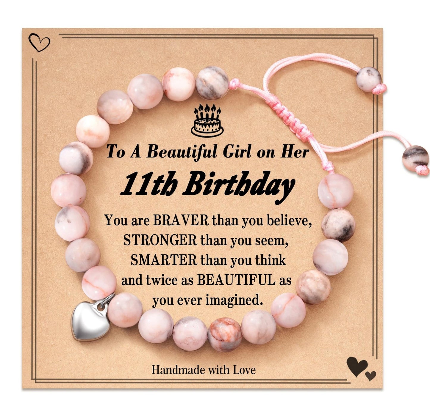 Heart Magnetic Powder Zebra Adjustable Hand Bracelets