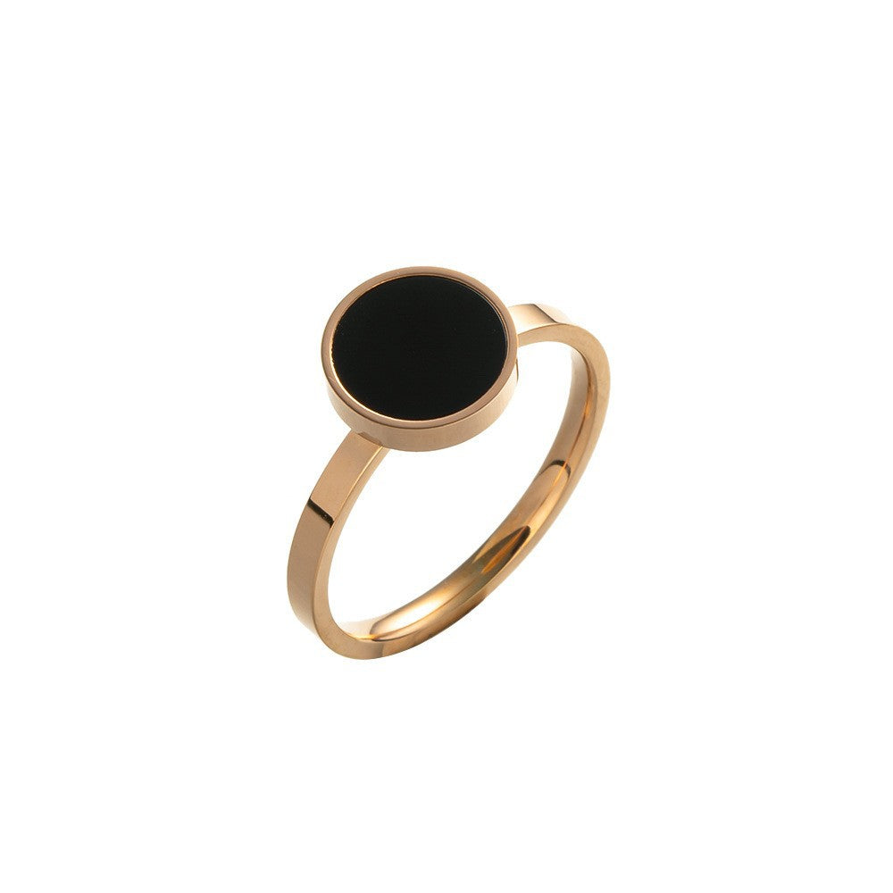 Women's Style Stainless Steel Ornament Welding Round Size Rings