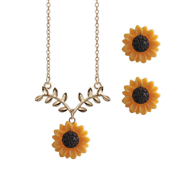 Women's Sunflower Suite Simple Fashion Branch Clavicle Earrings