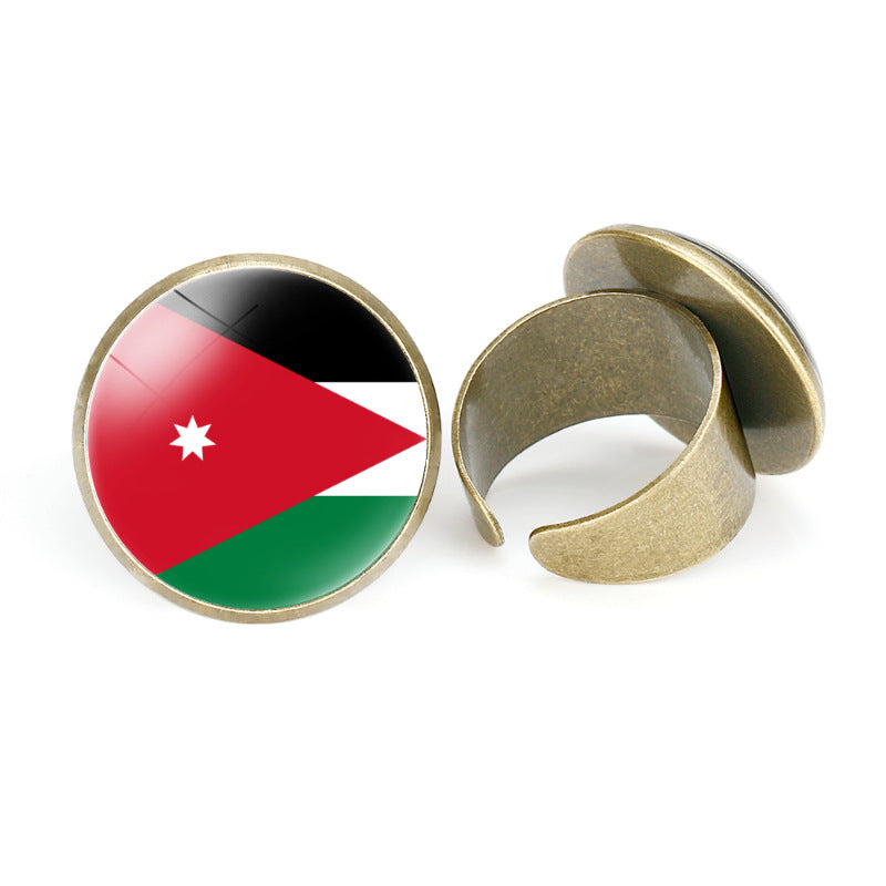 Asian Flags Vintage Open Bahrain Turkey Rings