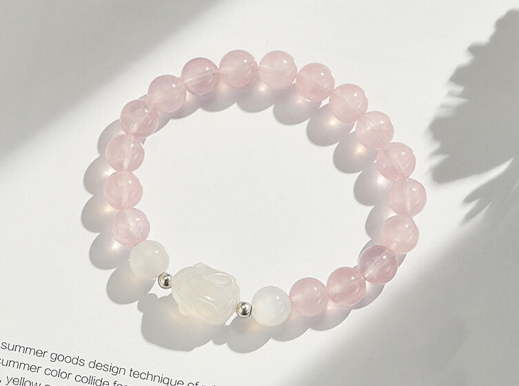 Tears Nine Tail Fox Horse Pink Crystal National Style Bracelets