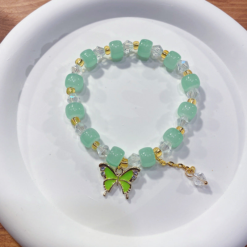 Jujube Beads Butterfly Glazed Beaded Candy Bracelets