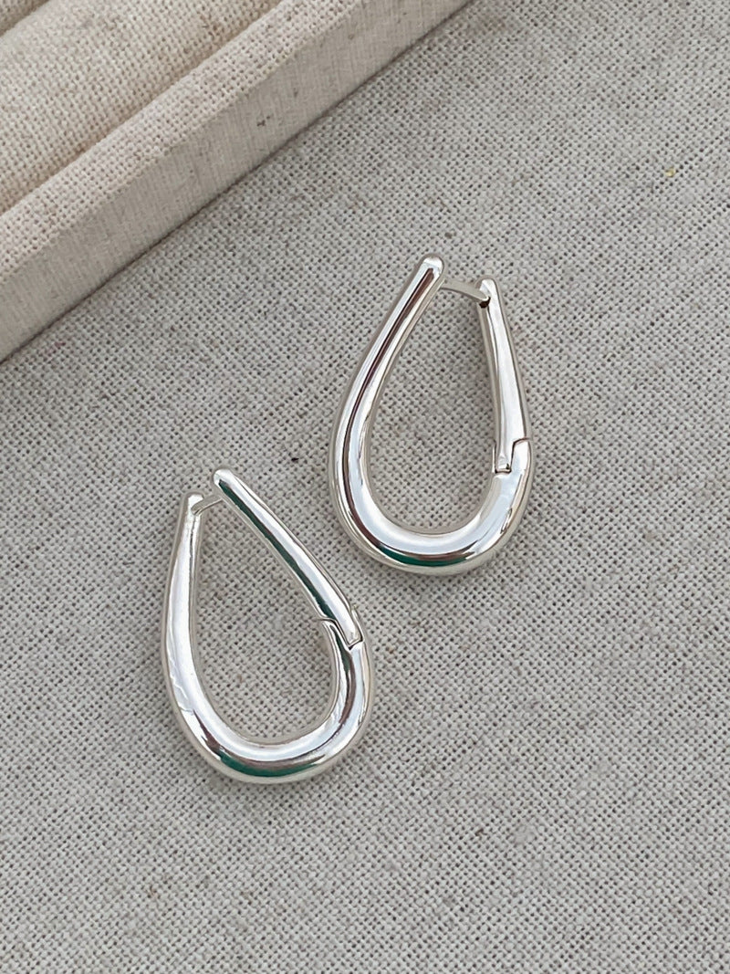 Niche Design Sier Lines Ear Clips Earrings
