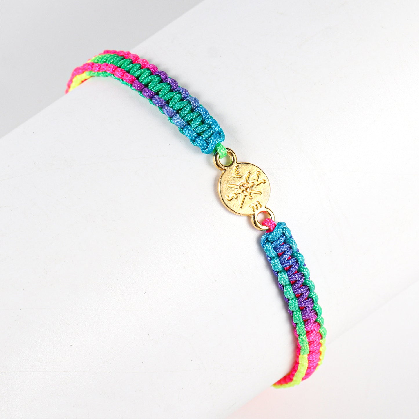 Heart Compass Double Hanging Lettering Colorful Ropes Bracelets