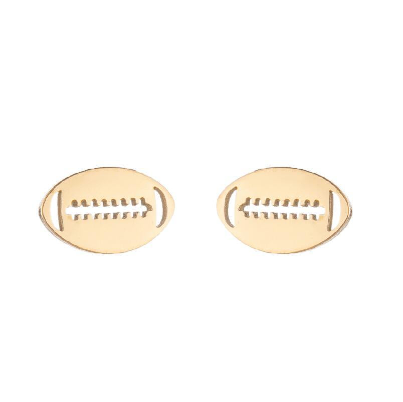 Retro Sports Olive Football Series Female Earrings