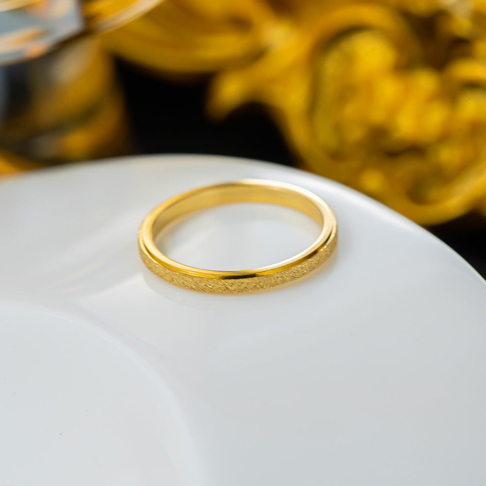 Titanium Female Simple Fashion Personality Style Gold Index Rings