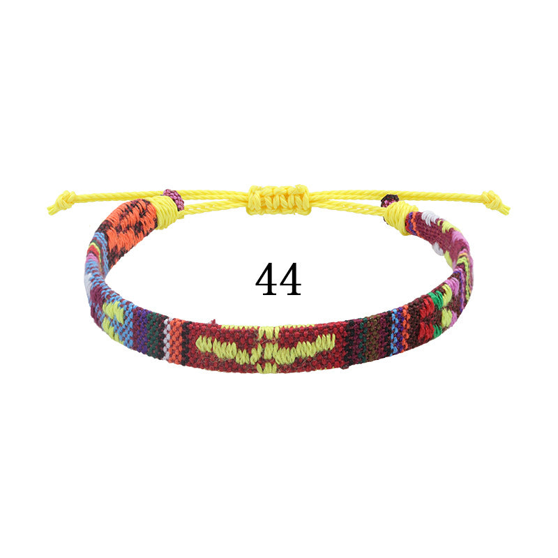 Style Cotton Linen Woven Fabric Carrying Bracelets