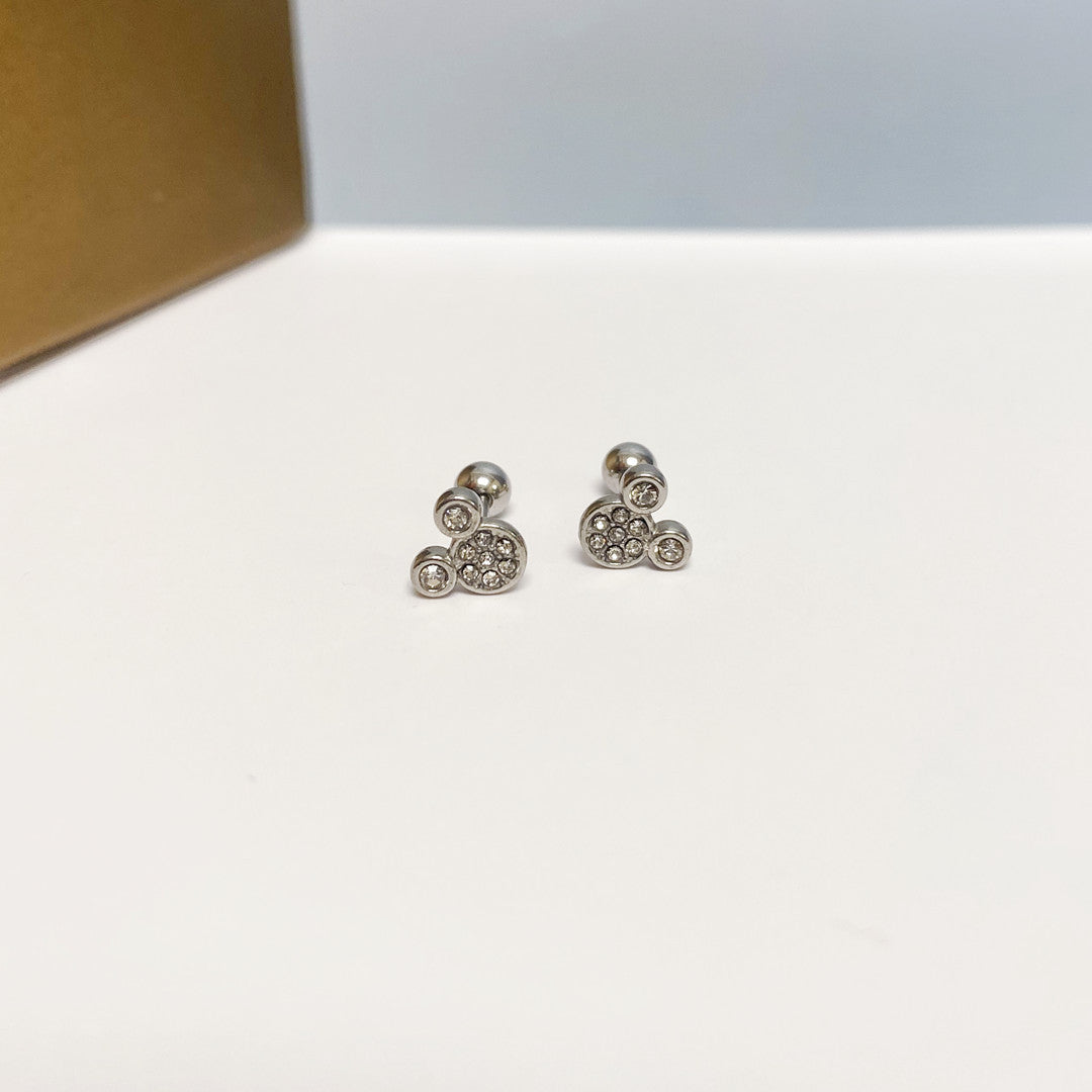 Women's Simple Small Golden Ear Bone Titanium Rings