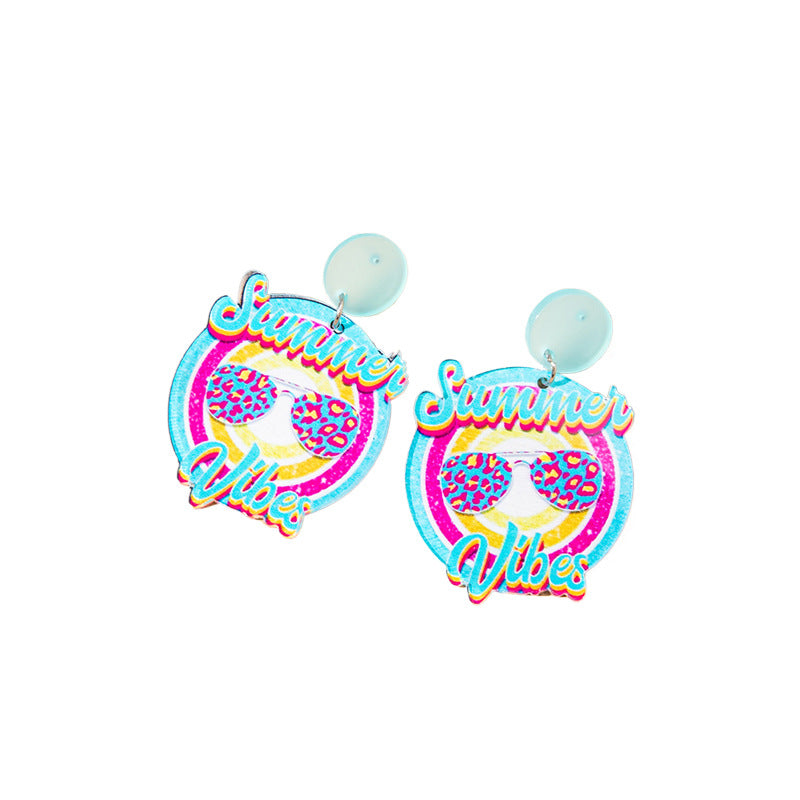 Series Acrylic Female Niche Letter Printing Earrings