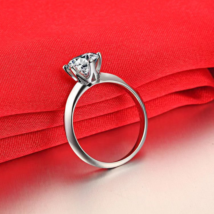 Live Broadcast Sier Moissanite Female Karat Rings