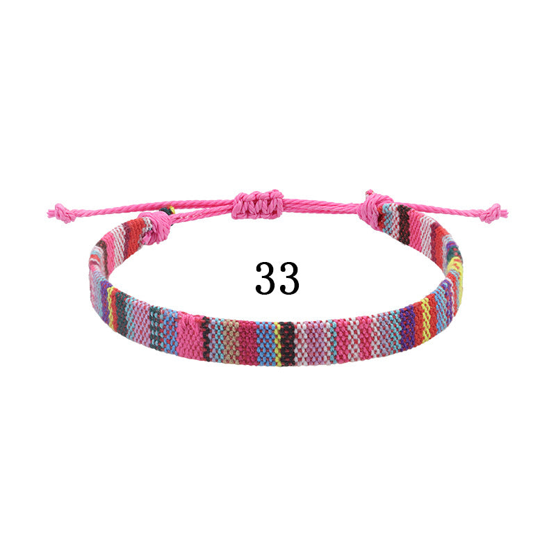 Style Cotton Linen Woven Fabric Carrying Bracelets
