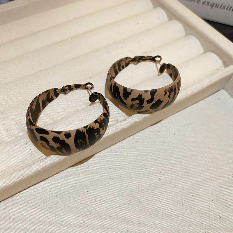 Leopard Print Artificial Leather Ear Fabulous Earrings