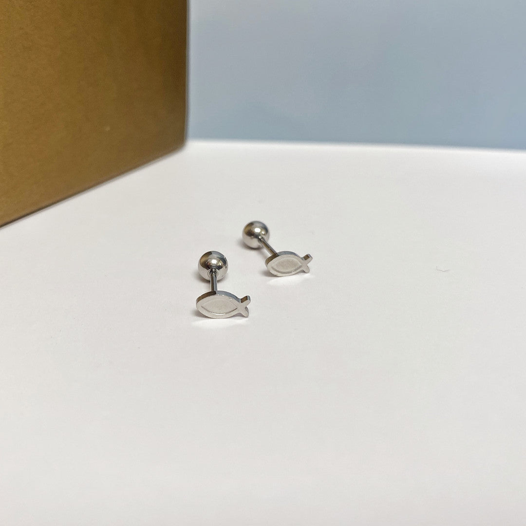 Women's Simple Small Golden Ear Bone Titanium Rings