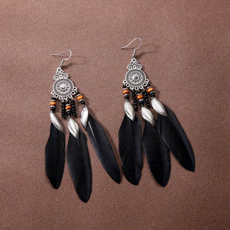 Women's Feather Tassel For Niche Personality Bohemian Earrings