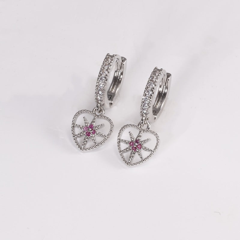Niche Design High-grade Light Luxury Zircon Love Star Earrings