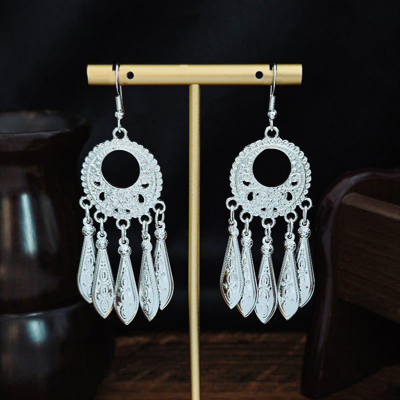 Sier Family Minority Ethnic Style Tourist Attractions Earrings