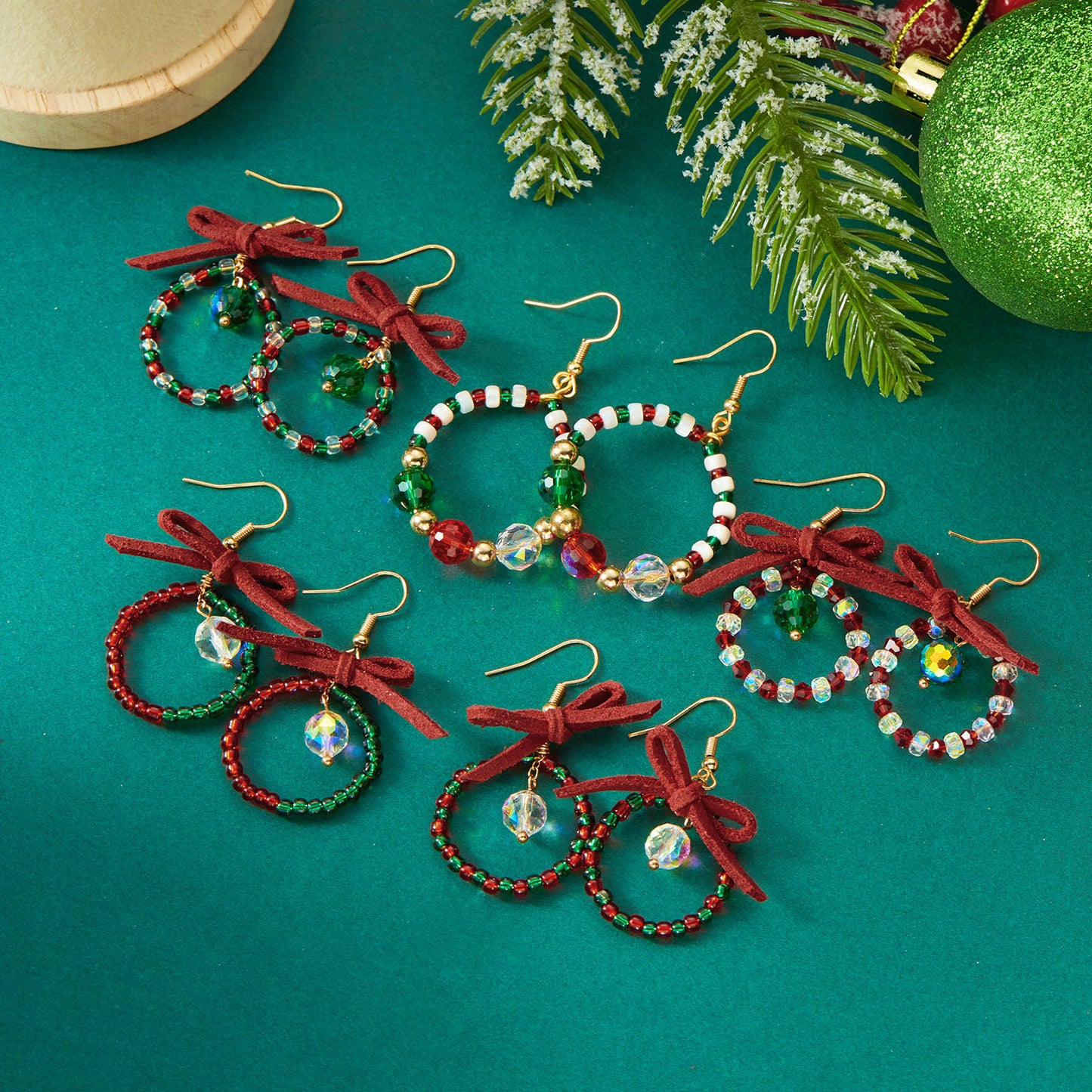Christmas Accessories Bow Color Matching Female Earrings