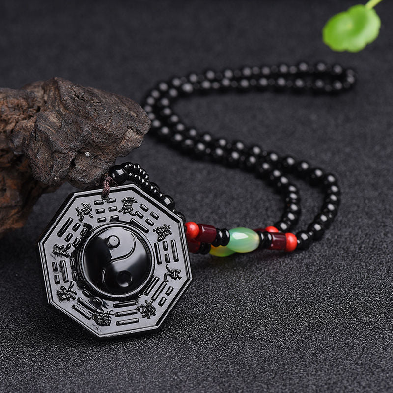 Women's & Men's Obsidian Dragon Phoenix Gossip Crystal Appetizer Necklaces