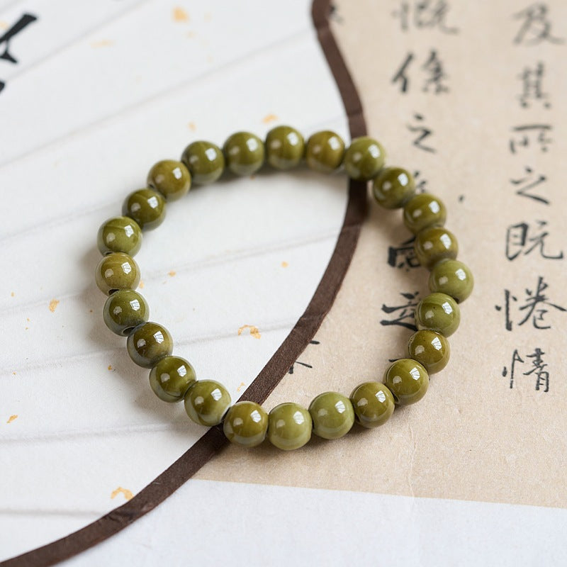 Art Pastoral Sweet Gradient Color Beaded Ceramic Bracelets