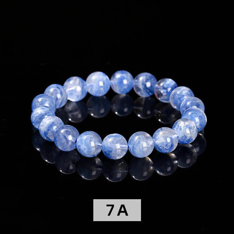Women's & Men's Natural Brazil Blue Crystal Veet Round Beads Bracelets