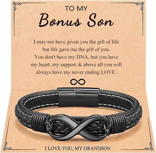 Men's Leather Stainless Steel Black Magnetic Bracelets