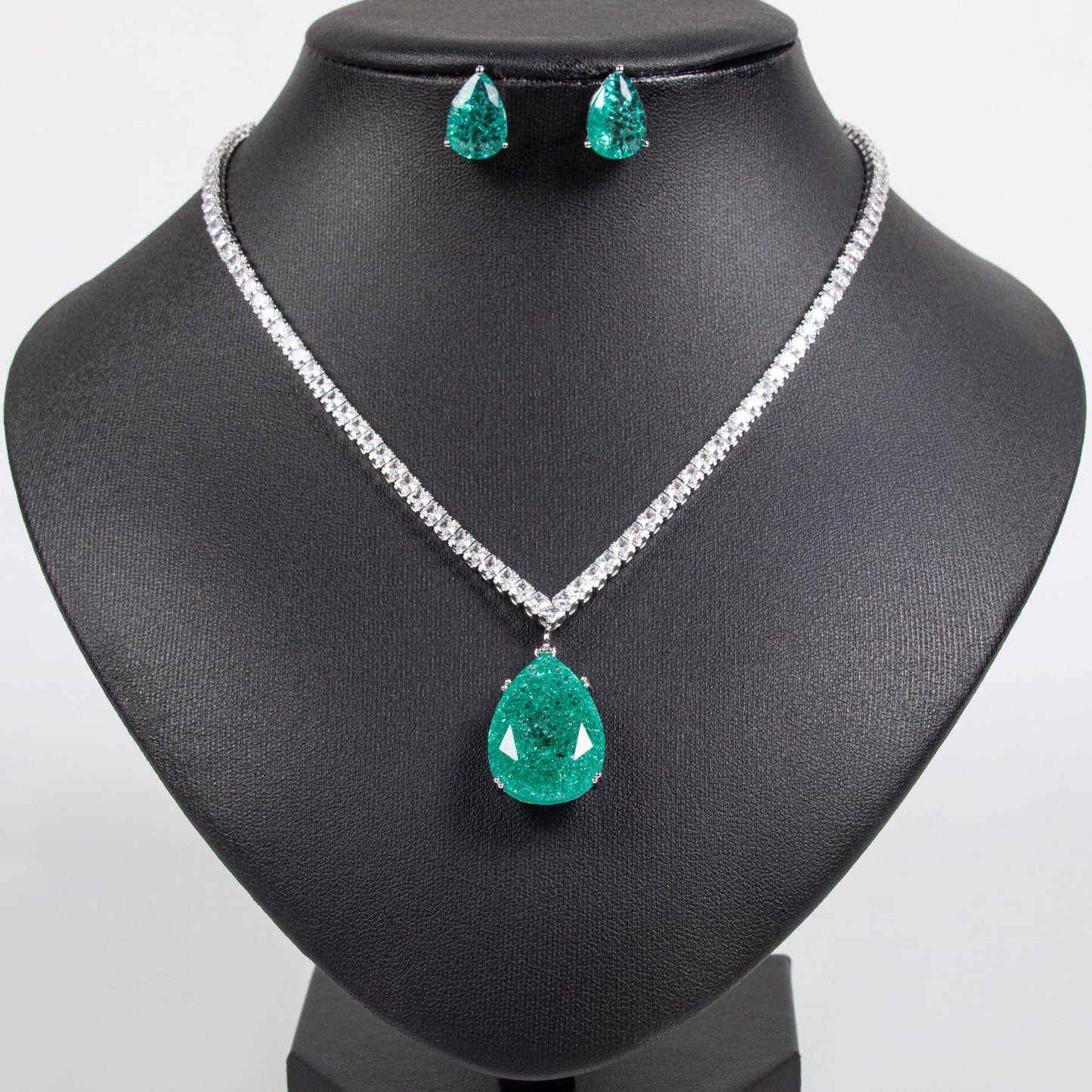 Style Love Heart Suite Water Drops Jewelry Set